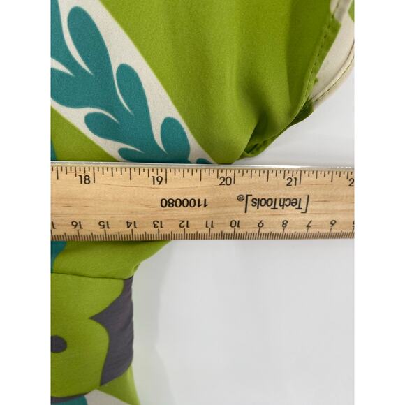 Boden Dress Women's 12 Green Paisley Print Silk Shift Cruise - Picture 6 of 8